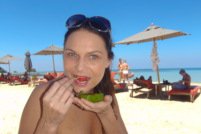 Tina äter strandtreats